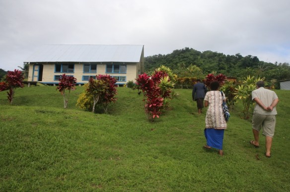 Following Moses uphill to church.